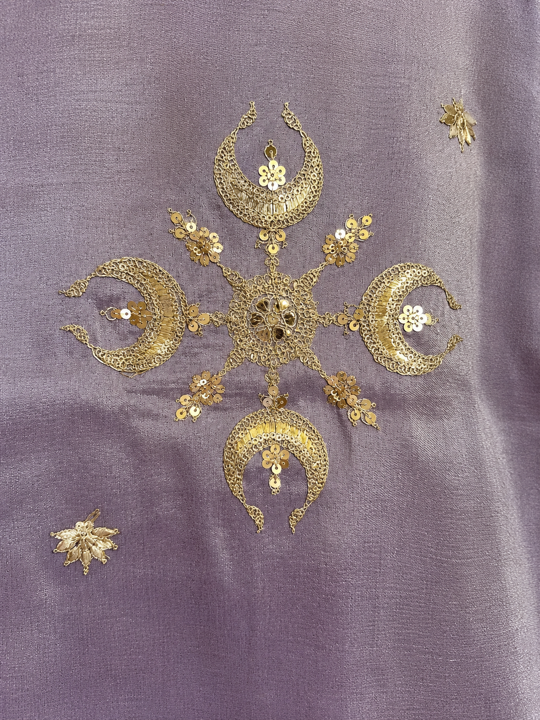 Giraffe Silk Suit with Zari, Sequence & Gota Work in Lavender — Giraffe Silk, un-stitched suit set by Stree Boutique (photo 3)