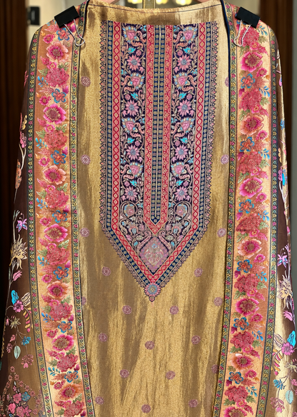 Kanjivaram Suit in Mettalic Copper / Purple — Kanjivaram, un-stitched suit set by Stree Boutique (photo 2)