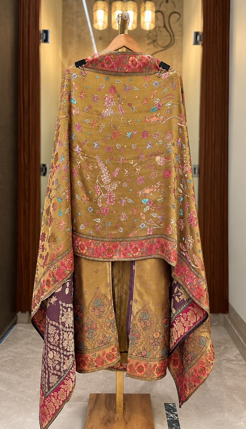 Kanjivaram Suit in Mettalic Copper / Purple — Kanjivaram, un-stitched suit set by Stree Boutique (photo 3)